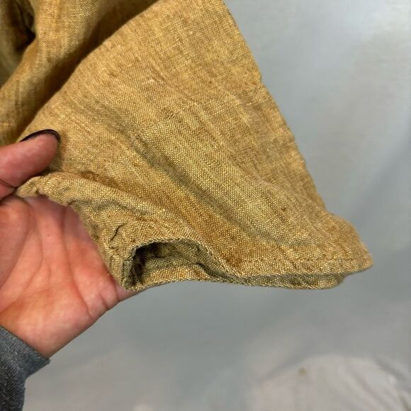 Ladies Flax Linen Button‎ Down Shirt Jacket Size Large Tan Color - Picture 9 of 13